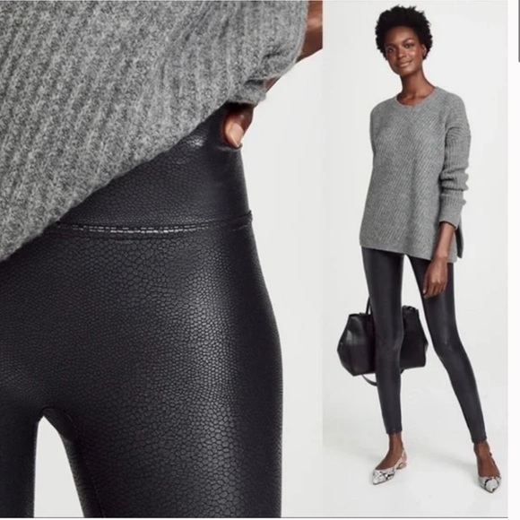 SPANX Faux Leather Pebbled Leggings - Picture 4 of 12